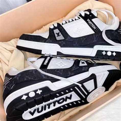 louis vuitton black denim sneakers